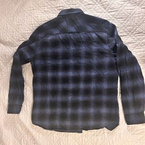 AG Adriano Goldschmied Men’s Flannel Shirt - Blue/Black Plaid - Medium - NWOT